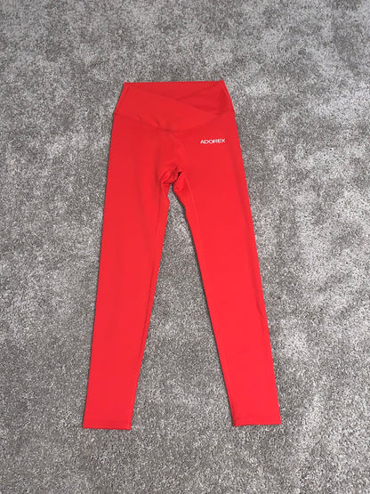 Red V-Shaped Waist Leggings