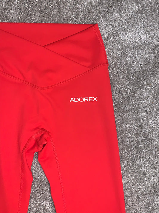 Red V-Shaped Waist Leggings